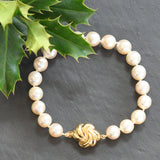 Pearl Bracelet with Gold Clasp