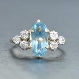 Aquamarine & Diamond Ring