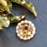 Citrine & Pearl Brooch