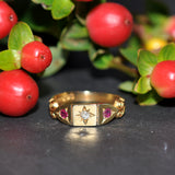 Vintage ruby and diamond gypsy ring