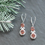 Hessonite Garnet & Diamond Drop Earrings