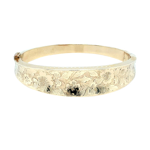 Gold Engraved Bangle