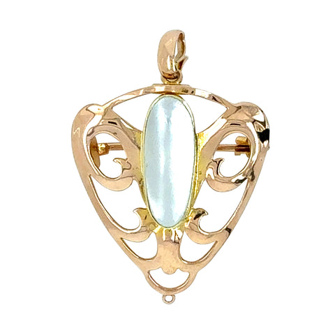 Mother of Pearl Art Nouveau Pendant