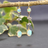 Opal & Diamond Drop Earrings