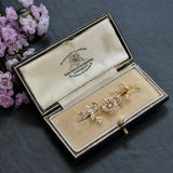 Seed Pearl Spray Brooch