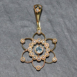 Pearl & Aquamarine 'Flower' Pendant