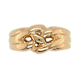Rose gold band ring.