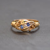 Diamond & Sapphire Gypsy Ring