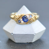 Sapphire & Diamond Gypsy Ring