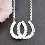 Double Horse Shoe Pendant Necklace