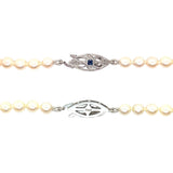 Pearl Necklace with Diamond & Sapphire Clasp
