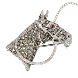 Silver Horse Head Brooch