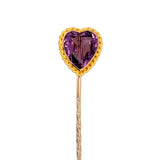 Amethyst Heart Tie Pin