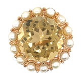 Citrine & Pearl Brooch