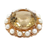 Citrine & Pearl Brooch