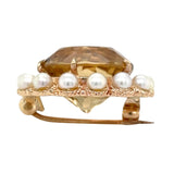 Citrine & Pearl Brooch