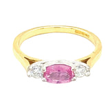pink sapphire and diamond ring