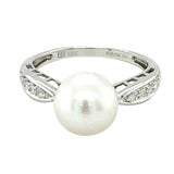pearl and diamond ring