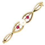 Pearl & Ruby Bar Brooch