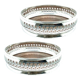 Pair of Gallery Silver Bottle Coasters