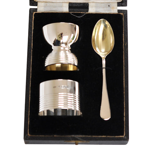 Egg Cup, Spoon and Napkin Ring Set