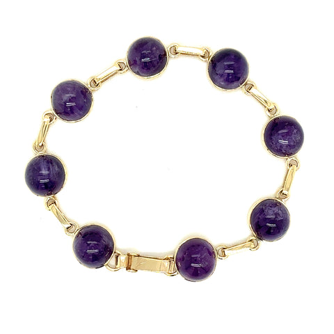 Cabochon Cut Amethyst Bracelet