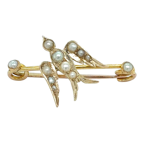 Pearl Set Bird Brooch