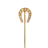 Pearl & Diamond Horse Shoe Tie Pin