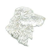 Silver 'dog' head brooch. 