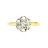 vintage gold and platinum diamond daisy ring