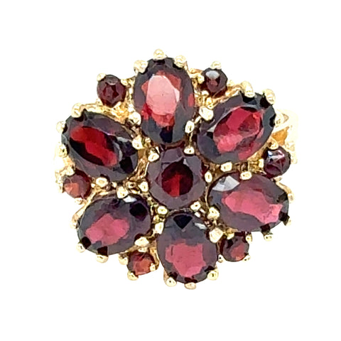 Garnet Cluster Ring