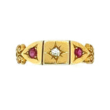 Vintage ruby and diamond gypsy ring
