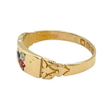 Sapphire, Ruby & Diamond Gypsy Ring