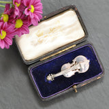 Silver Violin Brooch