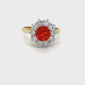 Fire Opal & Diamond Ring