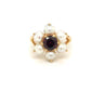 Garnet & Pearl Cluster Ring
