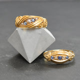 Pearl & Sapphire Gold Band