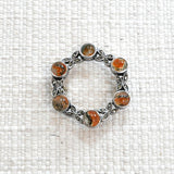 moss agate brooch, marcasite brooch