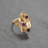 Abstract Amethyst Ring