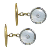 vintage diamond and pearl cufflinks