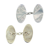 Silver Oval Cuff Links