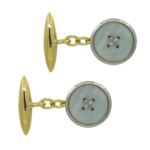 Mother of Pearl Button Cufflinks