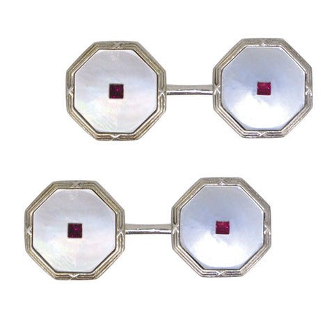 Ruby & Mother of Pearl Cufflinks