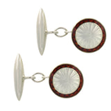 antique enamel cuff links