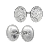 Silver Engraved Cuff Links