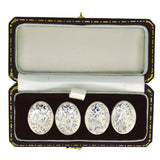 Silver Engraved Cuff Links