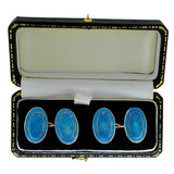 Blue Enamel Cuff Links