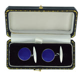 Blue Enamel Cuff Links