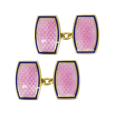 Silver Enamel Cuff Links