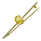 Yellow Sapphire Bar Brooch